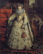 Marcus Gheeraerts Queen Elizabeth with a view to a walled garden France oil painting reproduction